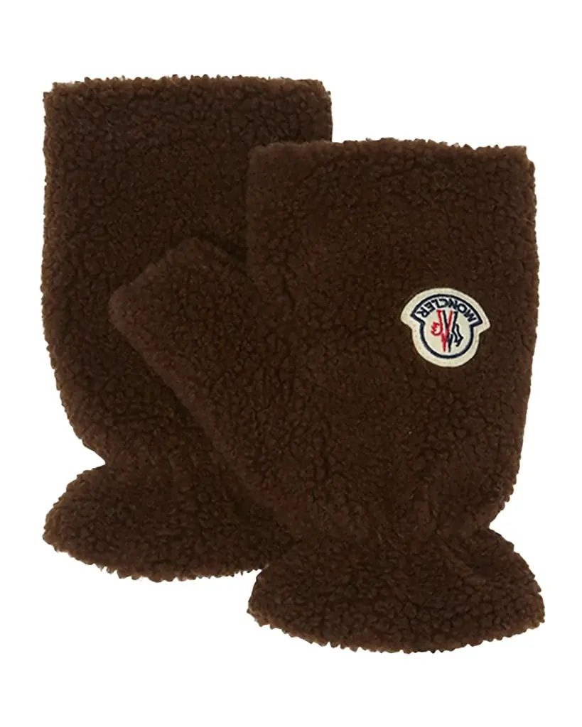 Moncler Men's Boucle Logo Finglerless Mittens | Image 1 Moncler Men's Boucle Logo Finglerless Mittens | Image 1