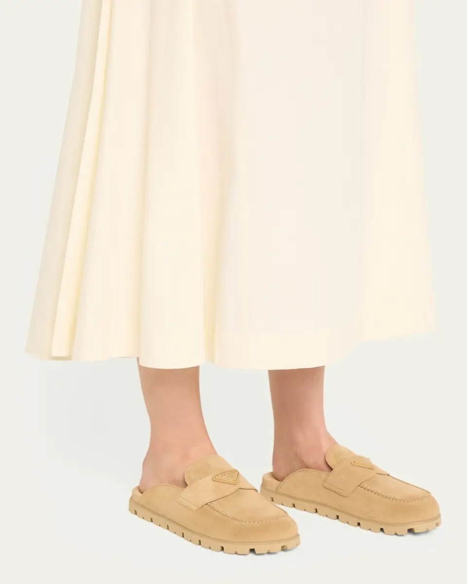 Prada Fussbett Suede Loafer Mules | Thumbnail 2