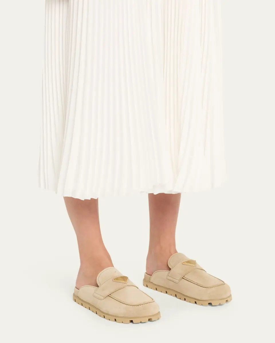 Prada Fussbett Suede Loafer Mules | Thumbnail 6