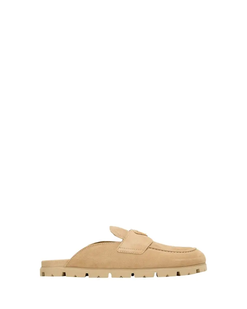 Prada Fussbett Suede Loafer Mules | Image 1 Prada Fussbett Suede Loafer Mules | Image 1
