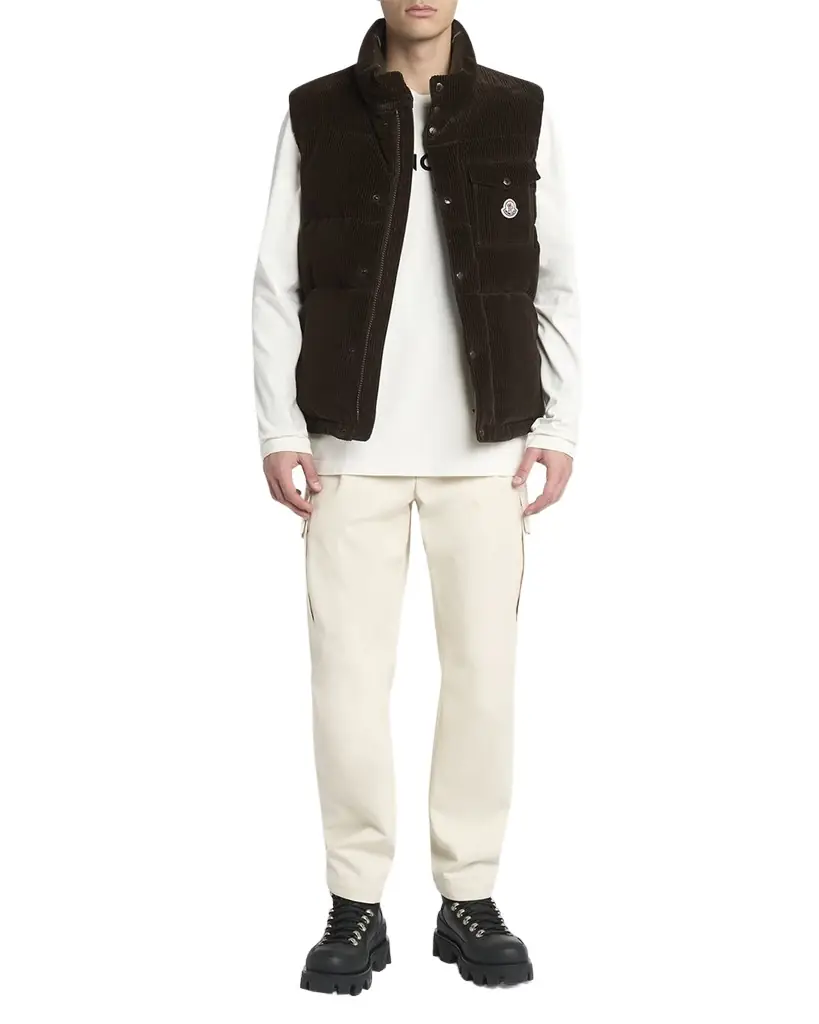 Moncler Men's Agen Full-Zip Corduroy Vest | Image 1 Moncler Men's Agen Full-Zip Corduroy Vest | Image 1