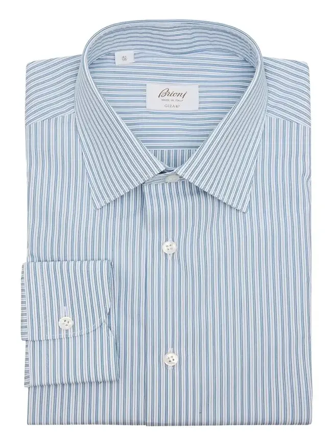 Men's Giza 87 Cotton Multi-Stripe Dress Shirt Men's Giza 87 Cotton Multi-Stripe Dress Shirt
