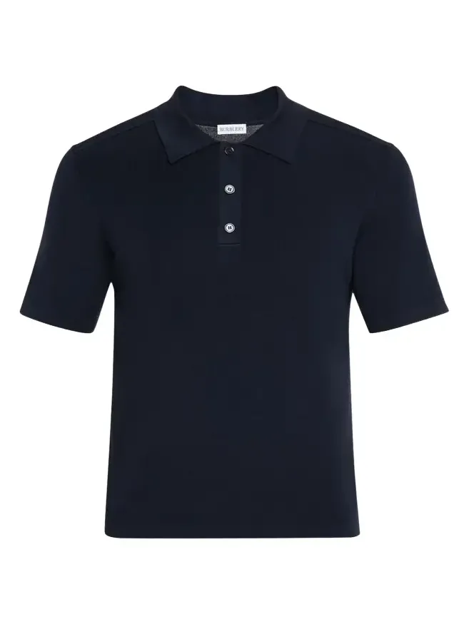 Burberry Men's Wool Knit Check-Placket Polo Shirt