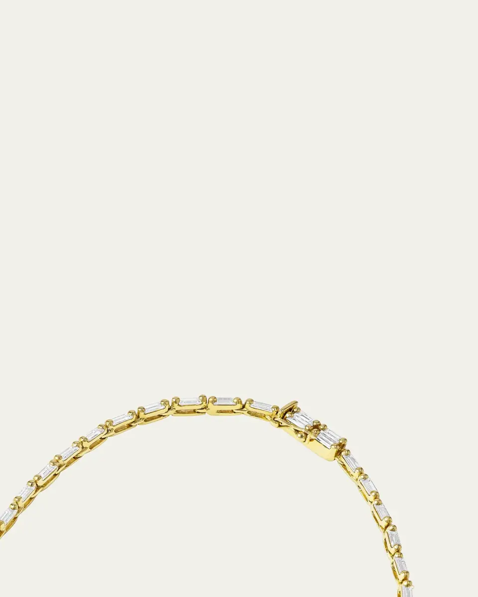 Suzanne Kalan 18K Yellow Gold Linear Full Diamond Tennis Necklace | Thumbnail 3 Suzanne Kalan 18K Yellow Gold Linear Full Diamond Tennis Necklace | Thumbnail 3
