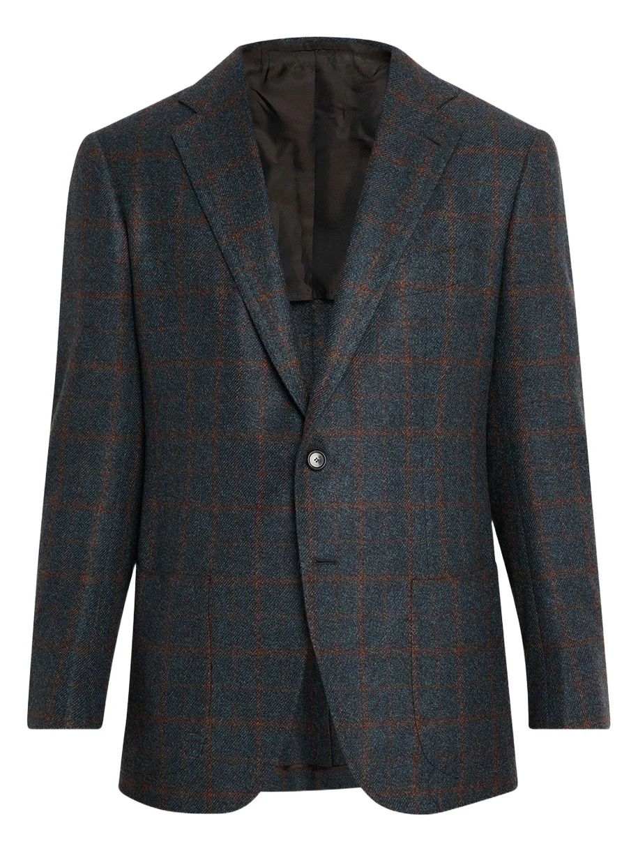 Men's Plaid Cashmere Two-Button Jacket