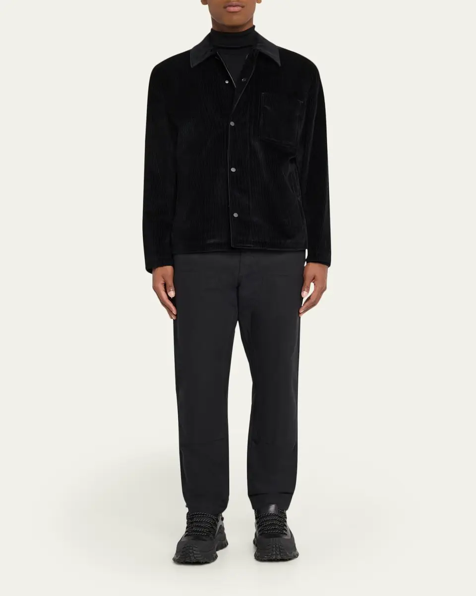 Moncler Men's Cotton Corduroy Button-Front Shirt | Thumbnail 2