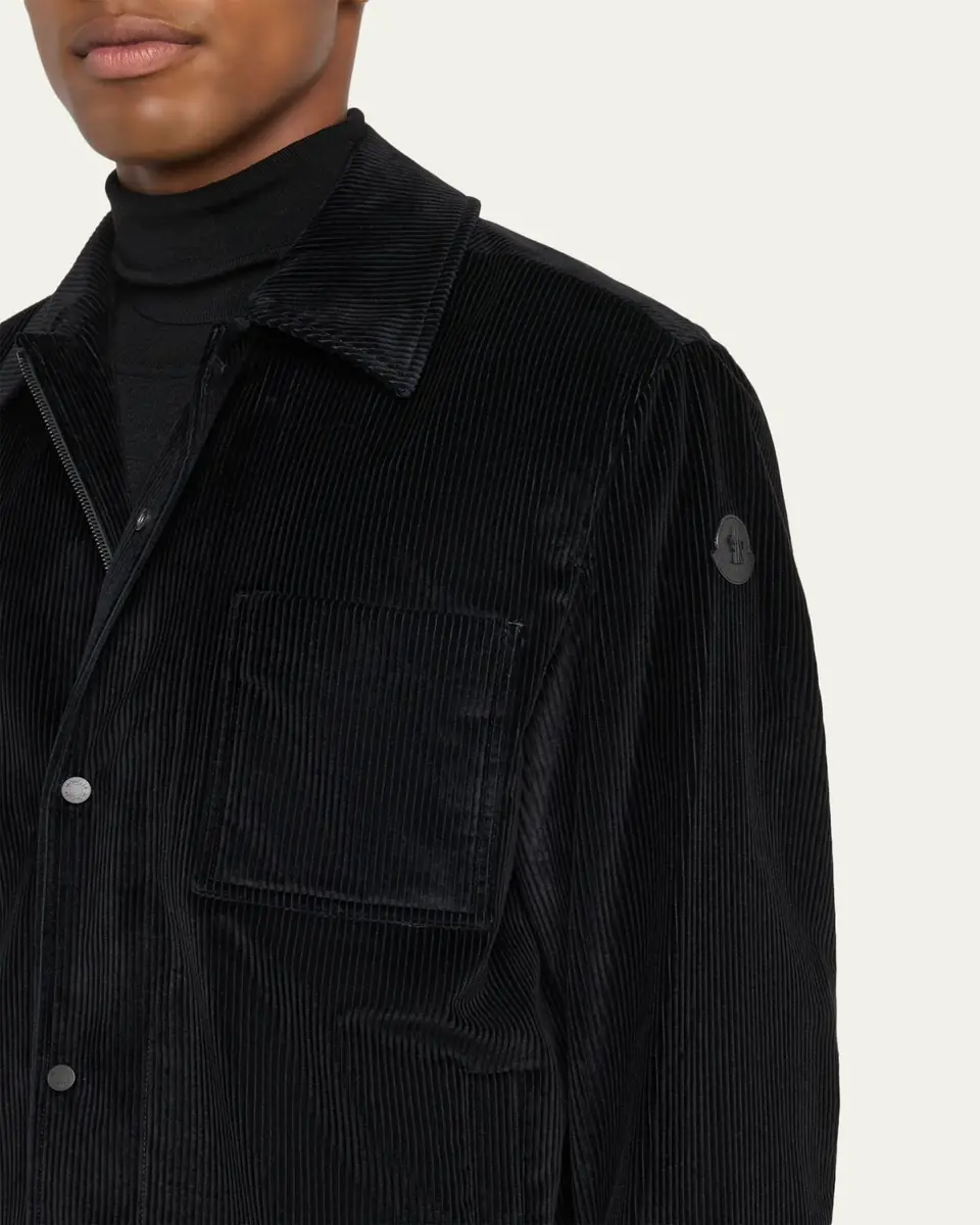 Moncler Men's Cotton Corduroy Button-Front Shirt | Thumbnail 5