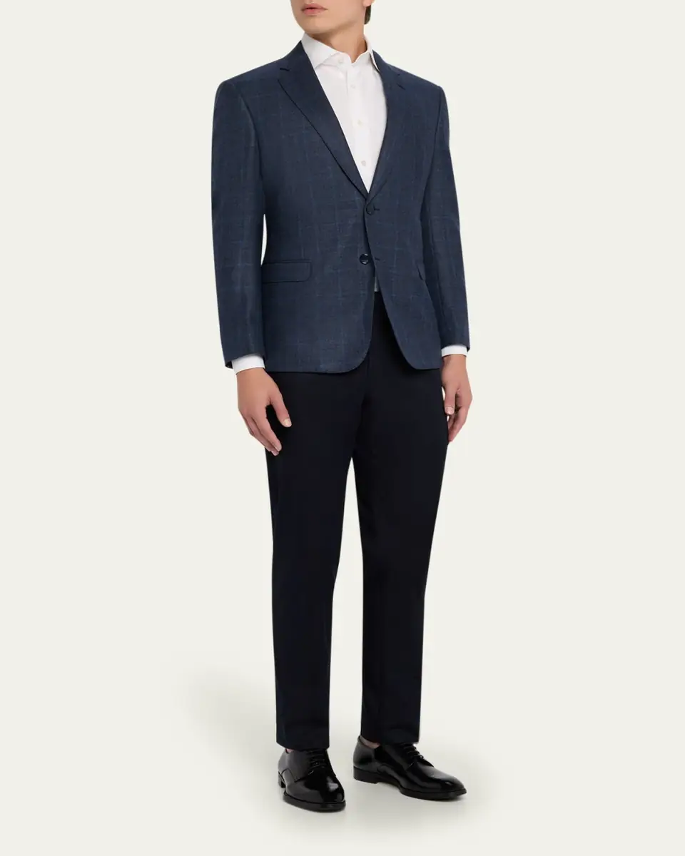 Giorgio Armani Men's Subtle Grid Wool Blend Sport Coat | Thumbnail 2 Giorgio Armani Men's Subtle Grid Wool Blend Sport Coat | Thumbnail 2