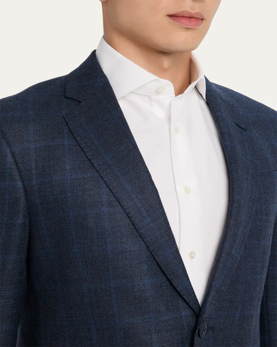 Giorgio Armani Men's Subtle Grid Wool Blend Sport Coat | Thumbnail 5 Giorgio Armani Men's Subtle Grid Wool Blend Sport Coat | Thumbnail 5