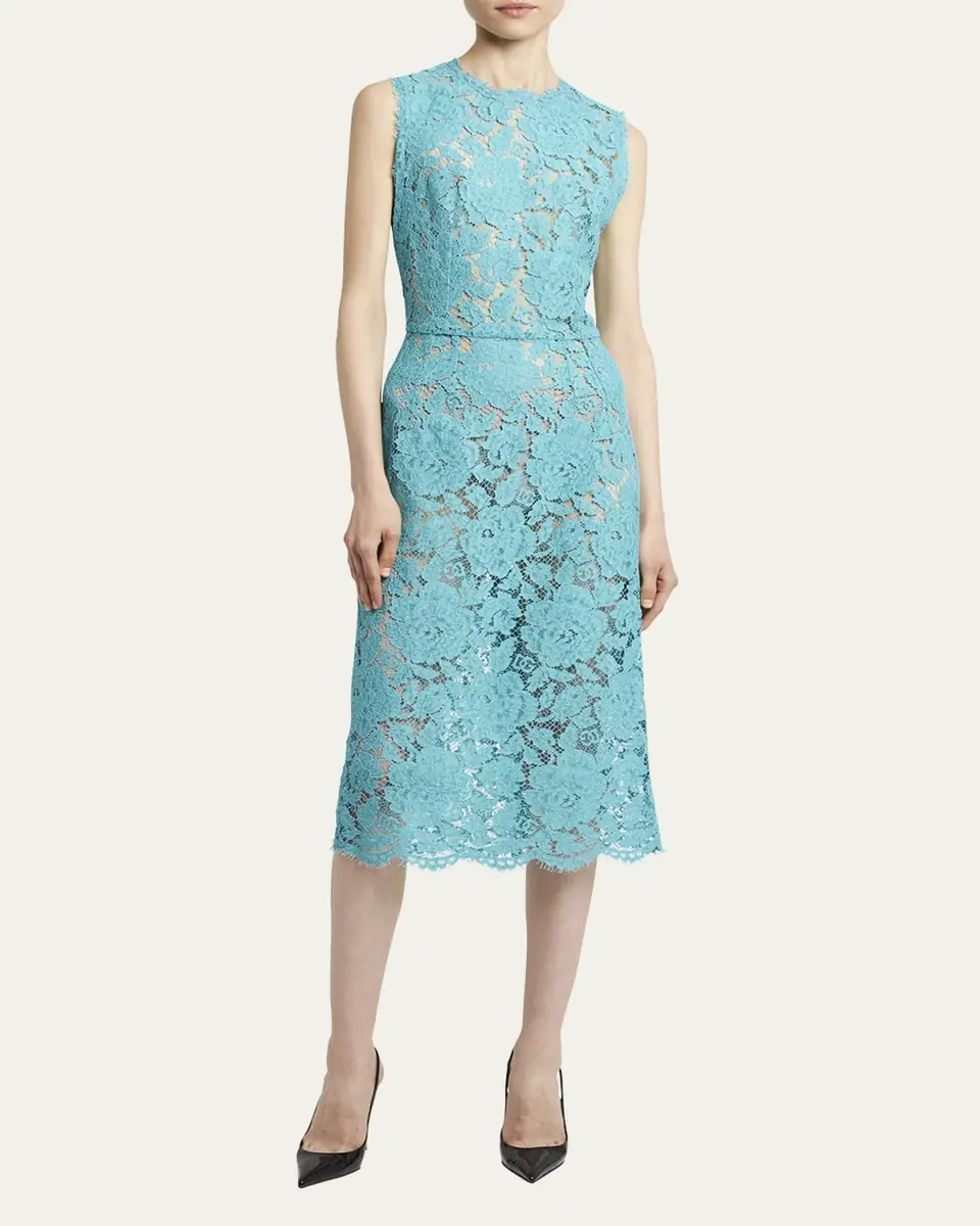 Dolce & Gabbana Floral Lace Midi Dress | Thumbnail 2 Dolce & Gabbana Floral Lace Midi Dress | Thumbnail 2