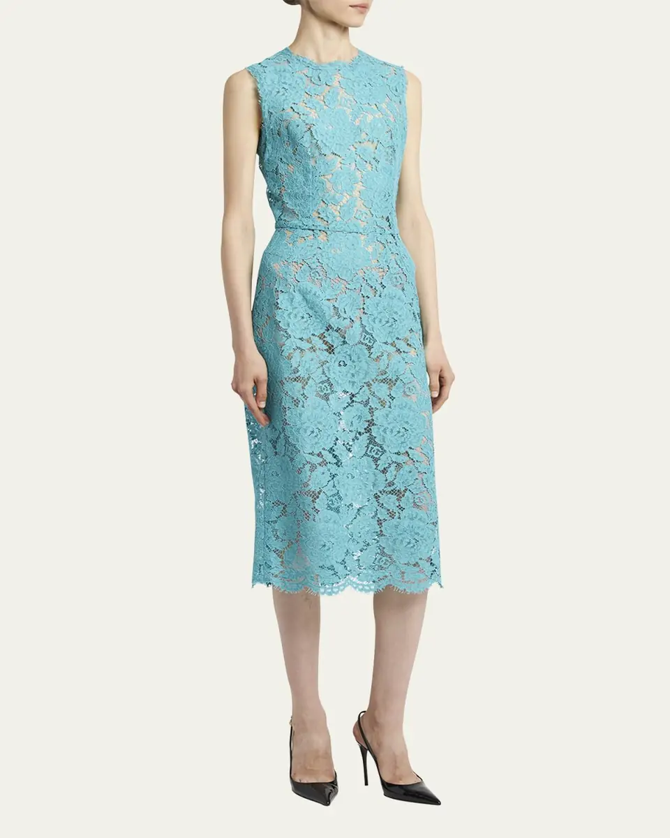 Dolce & Gabbana Floral Lace Midi Dress | Thumbnail 4 Dolce & Gabbana Floral Lace Midi Dress | Thumbnail 4