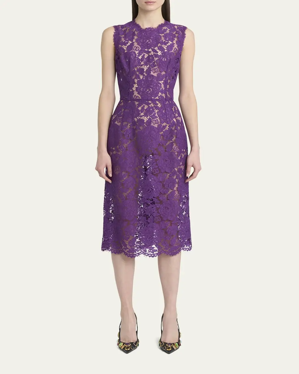 Dolce & Gabbana Floral Lace Midi Dress | Thumbnail 6 Dolce & Gabbana Floral Lace Midi Dress | Thumbnail 6