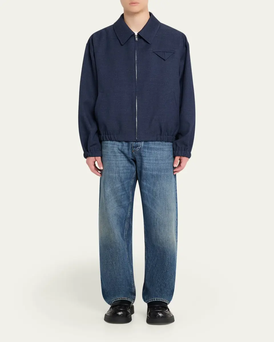Bottega Veneta Men's Wool Triangle-Pocket Blouson | Thumbnail 2 Bottega Veneta Men's Wool Triangle-Pocket Blouson | Thumbnail 2