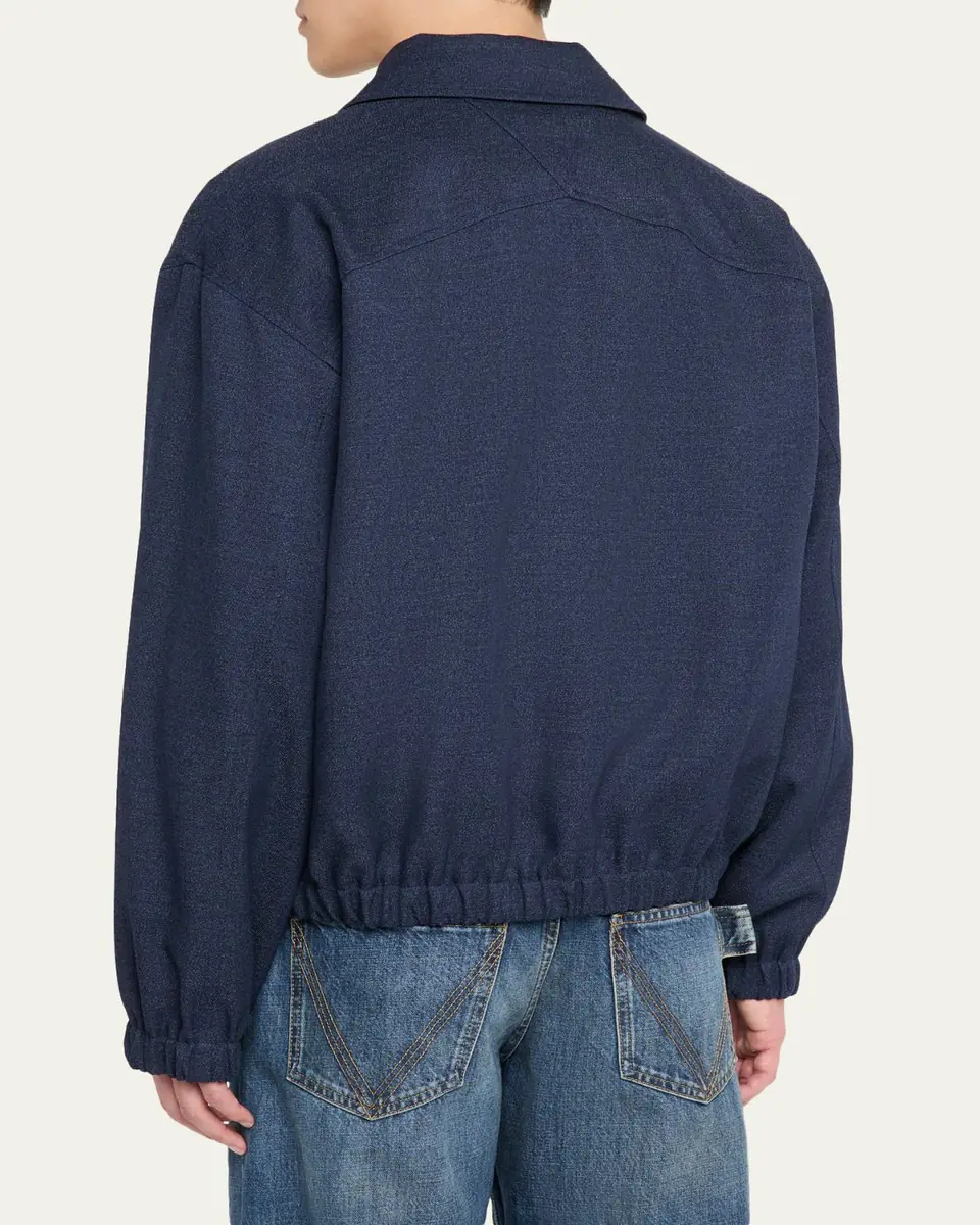 Bottega Veneta Men's Wool Triangle-Pocket Blouson | Thumbnail 3 Bottega Veneta Men's Wool Triangle-Pocket Blouson | Thumbnail 3