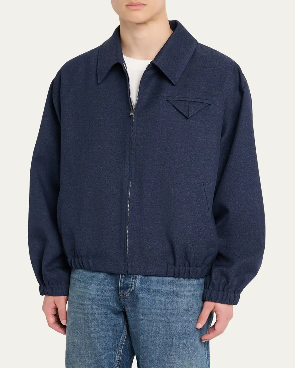 Bottega Veneta Men's Wool Triangle-Pocket Blouson | Thumbnail 4 Bottega Veneta Men's Wool Triangle-Pocket Blouson | Thumbnail 4