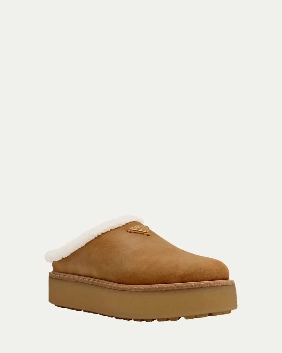 Prada Suede Shearling Cozy Platform Mules | Thumbnail 12 Prada Suede Shearling Cozy Platform Mules | Thumbnail 12
