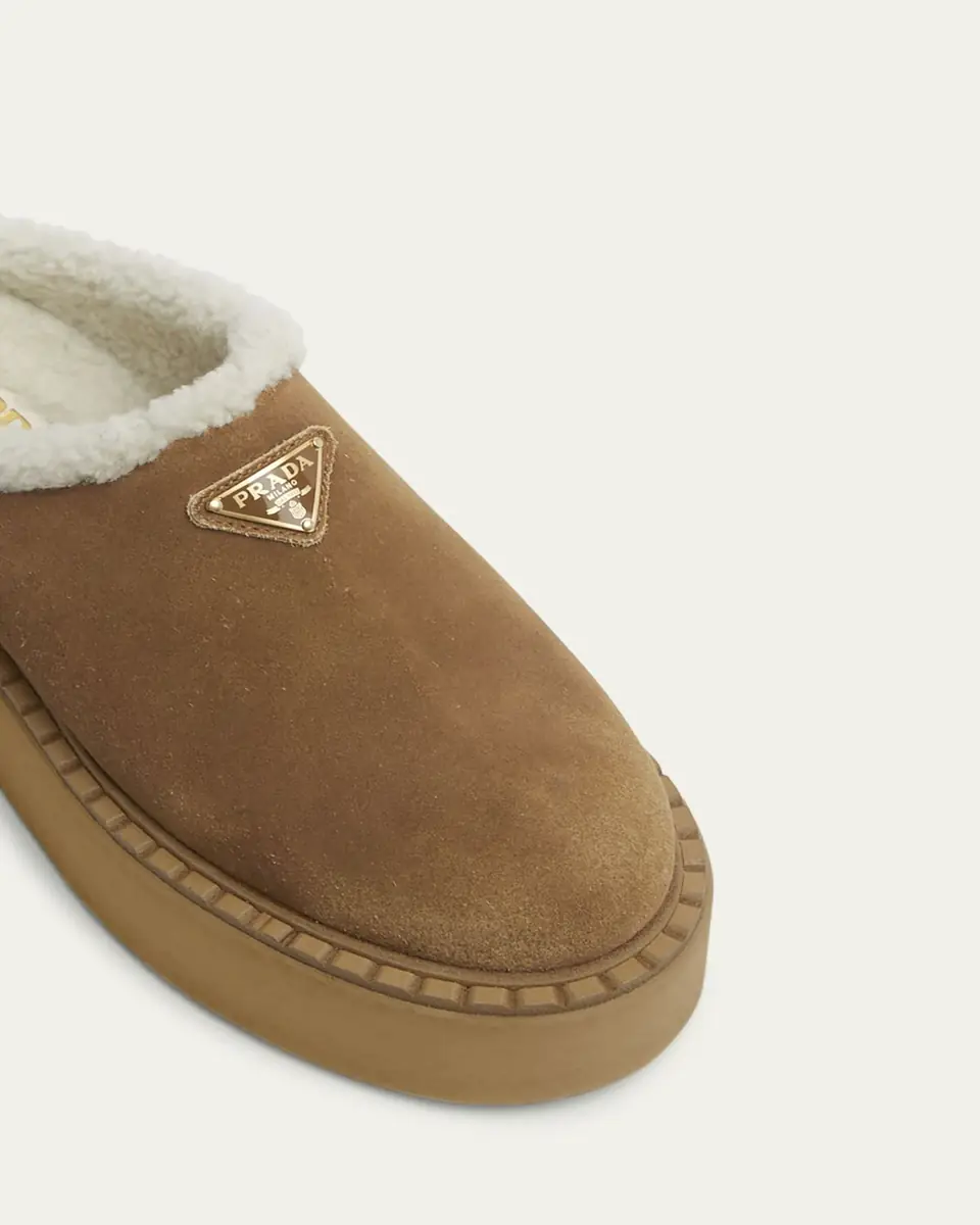 Prada Suede Shearling Cozy Platform Mules | Thumbnail 14 Prada Suede Shearling Cozy Platform Mules | Thumbnail 14