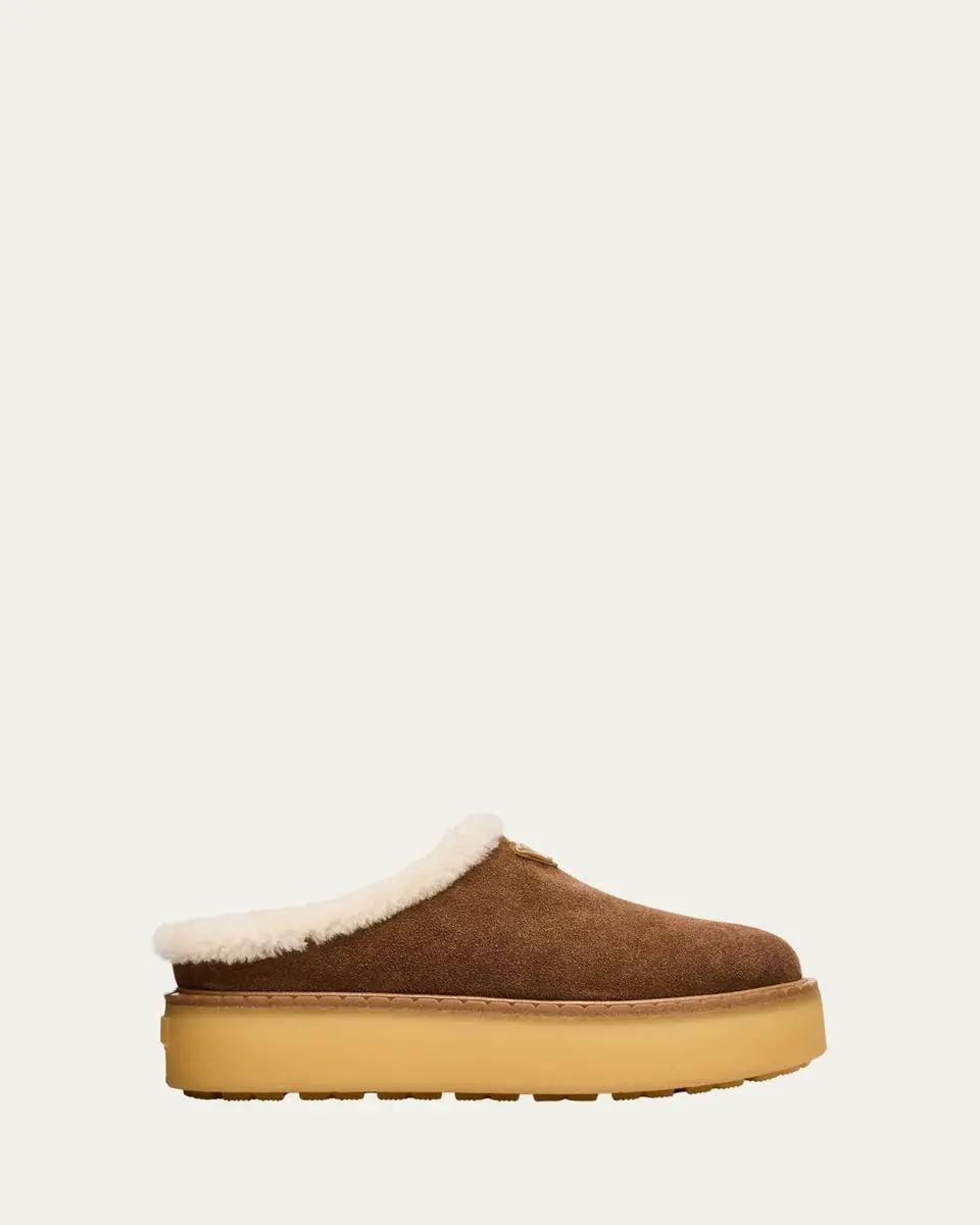 Prada Suede Shearling Cozy Platform Mules | Thumbnail 19 Prada Suede Shearling Cozy Platform Mules | Thumbnail 19