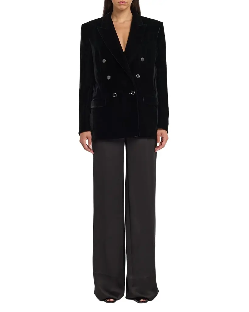 Saint Laurent Velvet Double-Breasted Blazer | Image 1 Saint Laurent Velvet Double-Breasted Blazer | Image 1