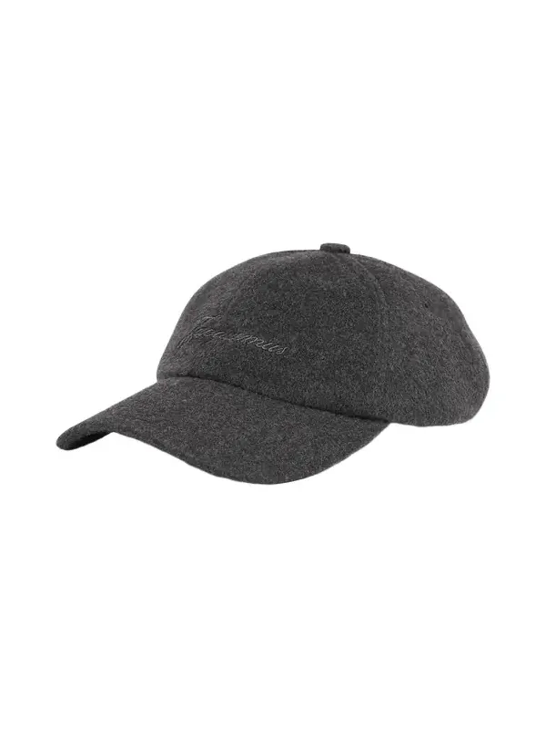 Jacquemus Men's Wool Logo Baseball Cap