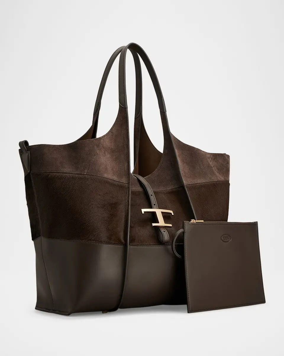 Tod's Medium Mixed Calfskin Timeless Tote Shopping Bag | Thumbnail 3