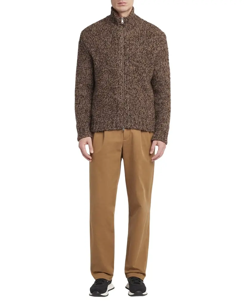 Moncler Men's Wool Knit Full-Zip Sweater | Image 1 Moncler Men's Wool Knit Full-Zip Sweater | Image 1