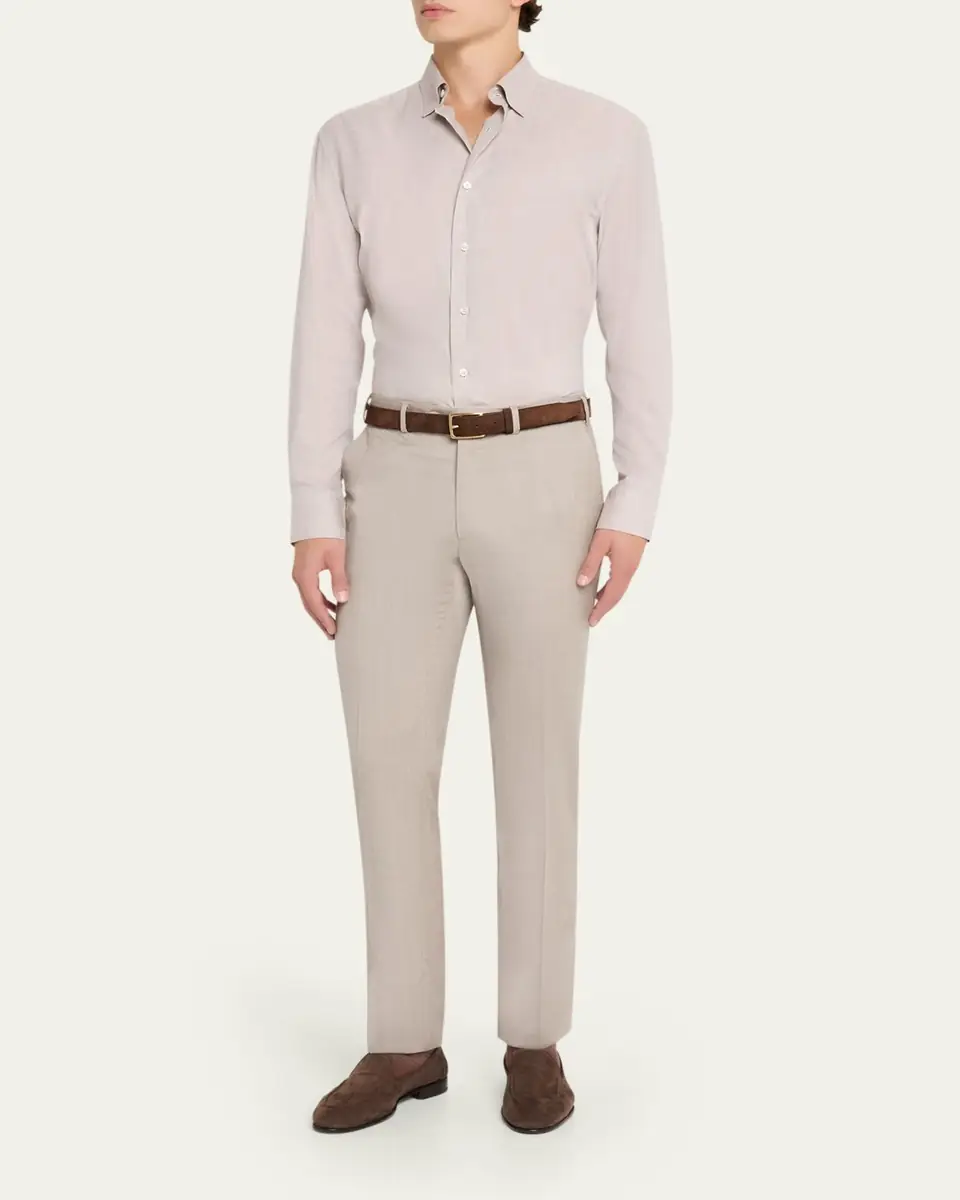 Brioni Men's Cotton Flannel Button-Down Shirt | Thumbnail 6