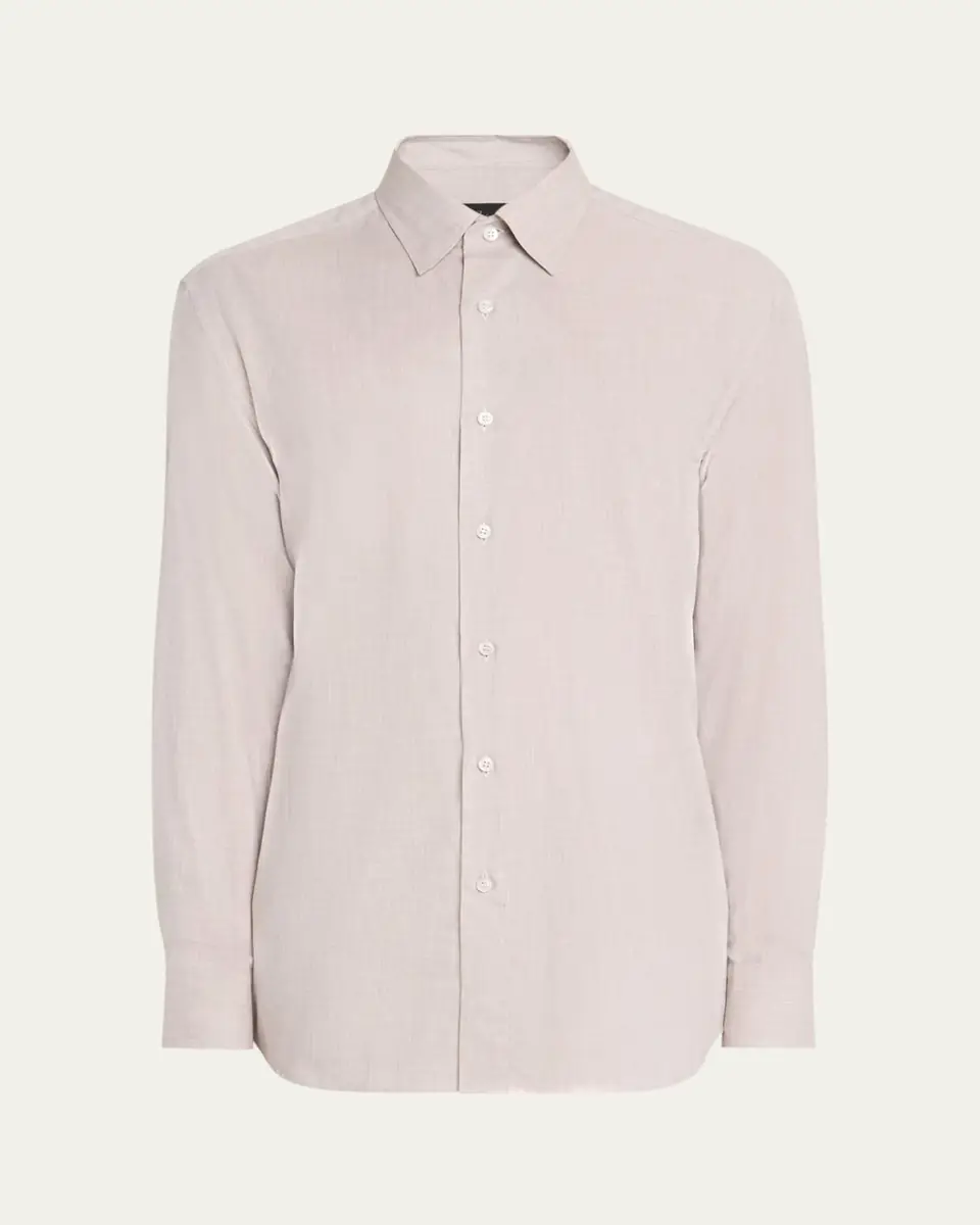 Brioni Men's Cotton Flannel Button-Down Shirt | Thumbnail 10