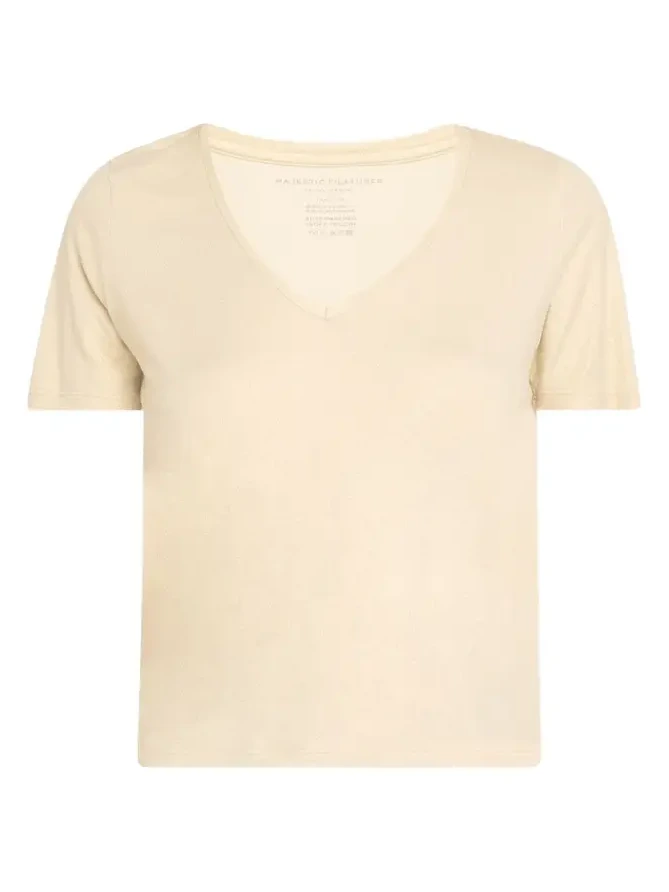 Soft Touch V-Neck Shimmer Jersey T-Shirt Soft Touch V-Neck Shimmer Jersey T-Shirt