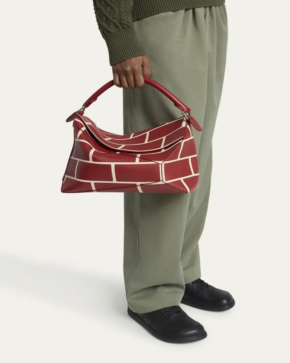 Loewe Men's Large Brick Leather Puzzle Edge Shoulder Bag | Thumbnail 2 Loewe Men's Large Brick Leather Puzzle Edge Shoulder Bag | Thumbnail 2