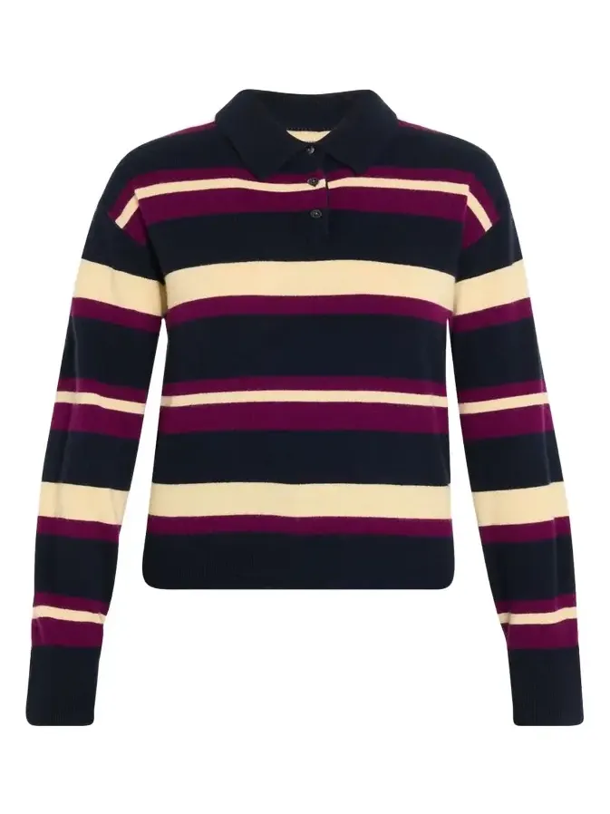 Collegiate Striped Cashmere Polo Collegiate Striped Cashmere Polo