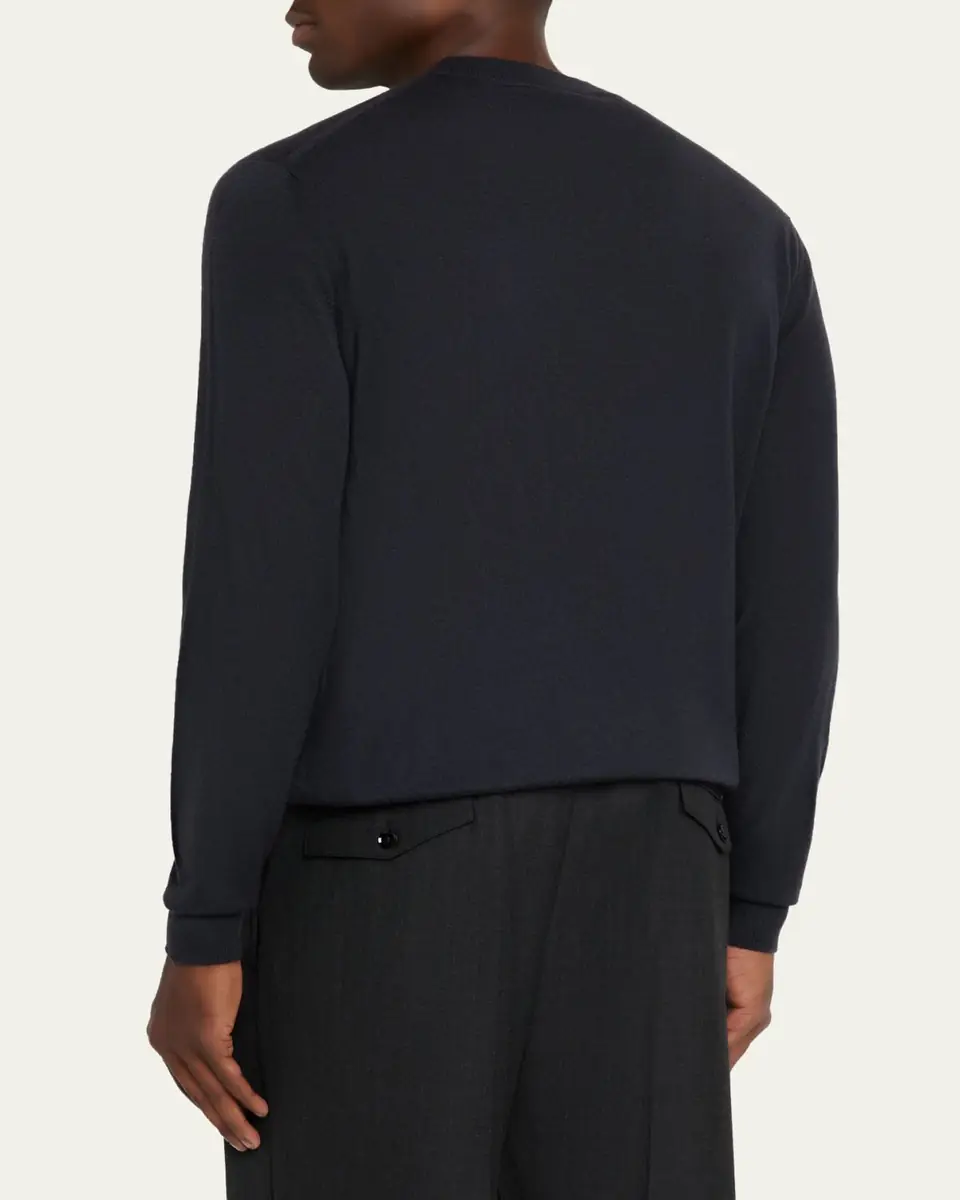 Iris Von Arnim Men's Cashmere Slim Knit Crewneck Sweater | Thumbnail 3 Iris Von Arnim Men's Cashmere Slim Knit Crewneck Sweater | Thumbnail 3
