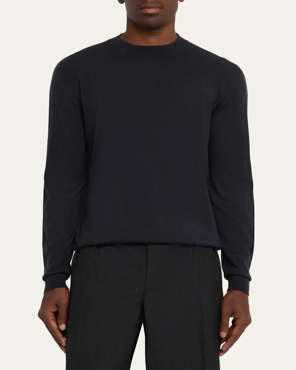 Iris Von Arnim Men's Cashmere Slim Knit Crewneck Sweater | Thumbnail 4 Iris Von Arnim Men's Cashmere Slim Knit Crewneck Sweater | Thumbnail 4