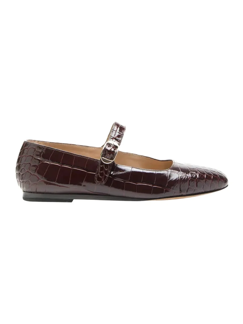 Le Monde Béryl Croc-Effect Leather Mary Jane Ballerina Flats