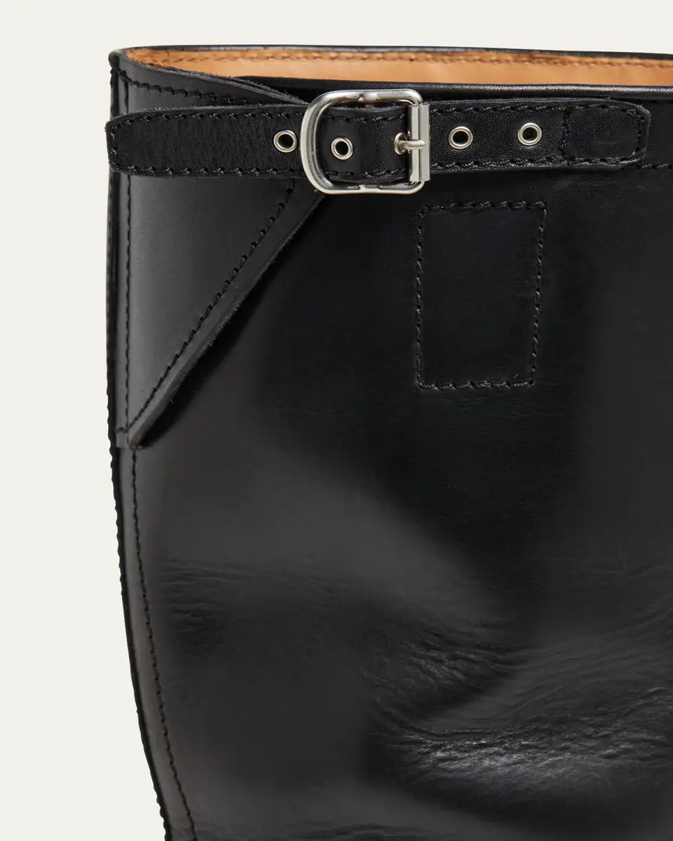 Dries Van Noten Men's Leather Side-Buckle Moto Boots | Thumbnail 3