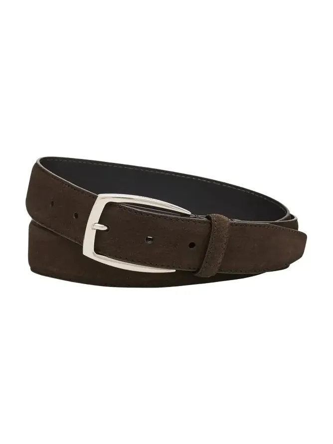 Men's Square-Buckle Suede Belt Men's Square-Buckle Suede Belt