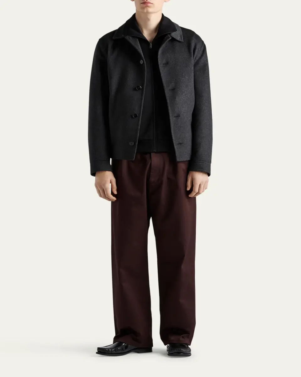 Prada Men's Technical Cotton Full-Zip Jacket | Thumbnail 2 Prada Men's Technical Cotton Full-Zip Jacket | Thumbnail 2