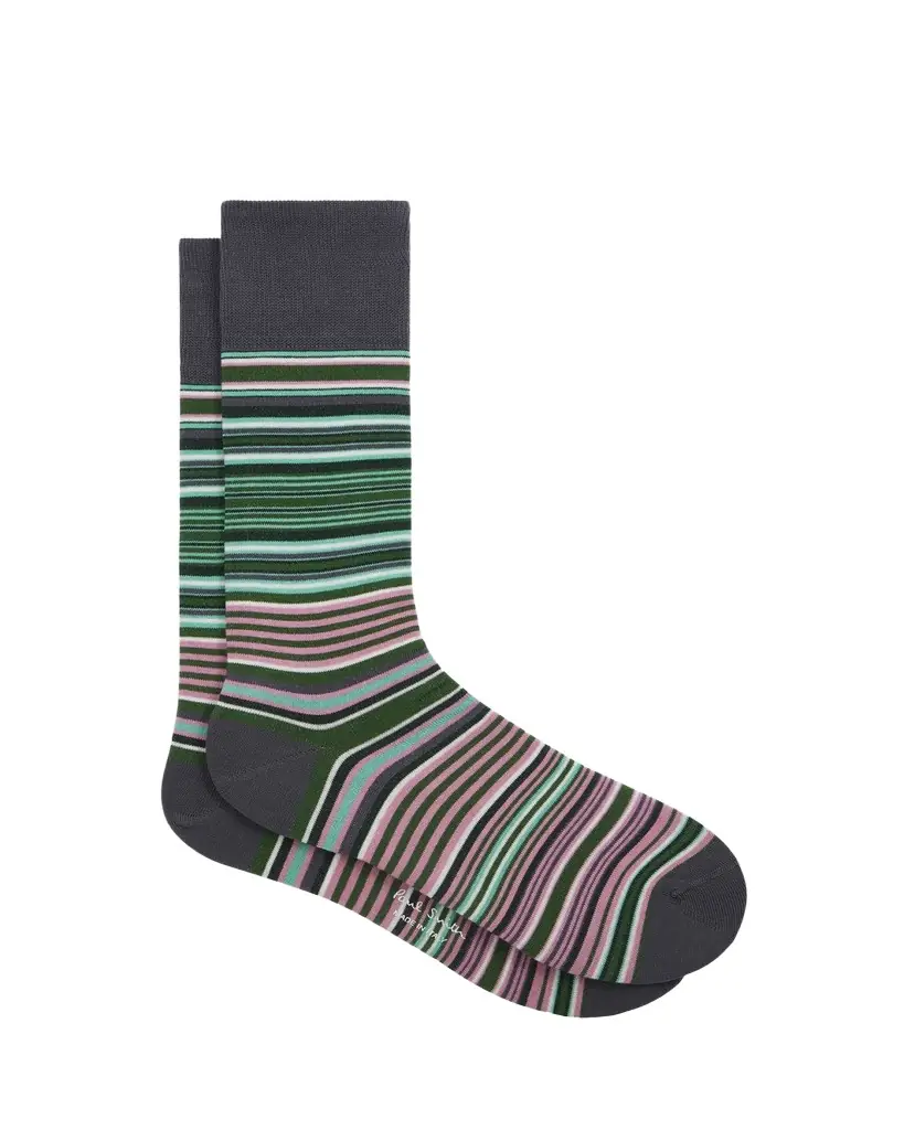 Paul Smith Men's Kahn Fashion Signature Stripe Crew Socks | Image 1 Paul Smith Men's Kahn Fashion Signature Stripe Crew Socks | Image 1
