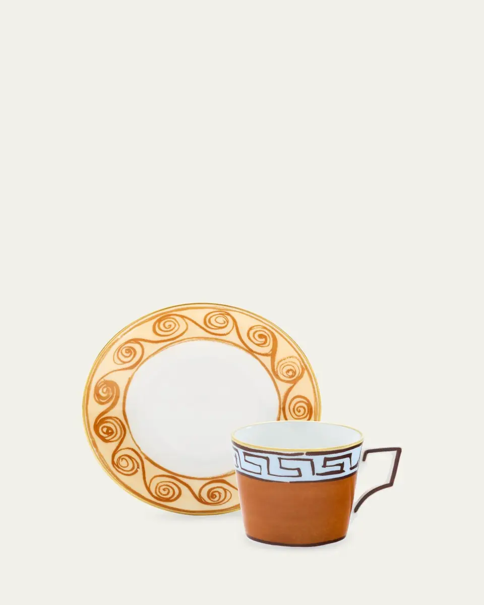 GINORI 1735 Il Viaggio di Nettuno Luna 3 oz. Coffee Cups & Saucers, Set of 2 | Thumbnail 4