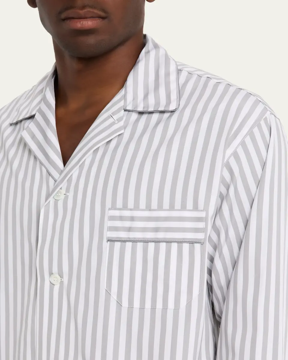 Emanuele Maffeis Men's Cotton Candy Stripe Long Pajama Set | Thumbnail 2 Emanuele Maffeis Men's Cotton Candy Stripe Long Pajama Set | Thumbnail 2