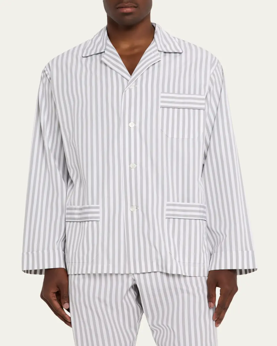 Emanuele Maffeis Men's Cotton Candy Stripe Long Pajama Set | Thumbnail 3 Emanuele Maffeis Men's Cotton Candy Stripe Long Pajama Set | Thumbnail 3