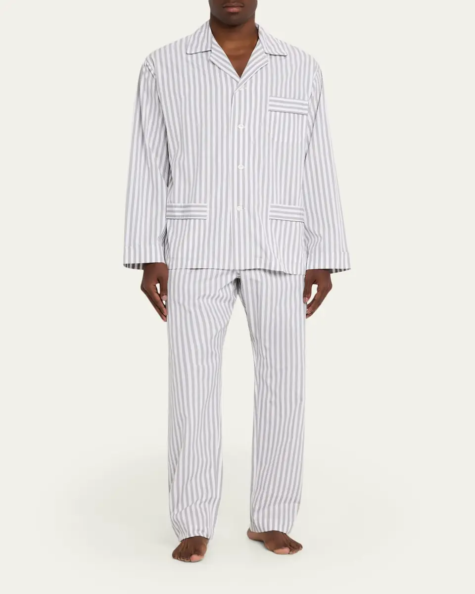 Emanuele Maffeis Men's Cotton Candy Stripe Long Pajama Set | Thumbnail 4 Emanuele Maffeis Men's Cotton Candy Stripe Long Pajama Set | Thumbnail 4
