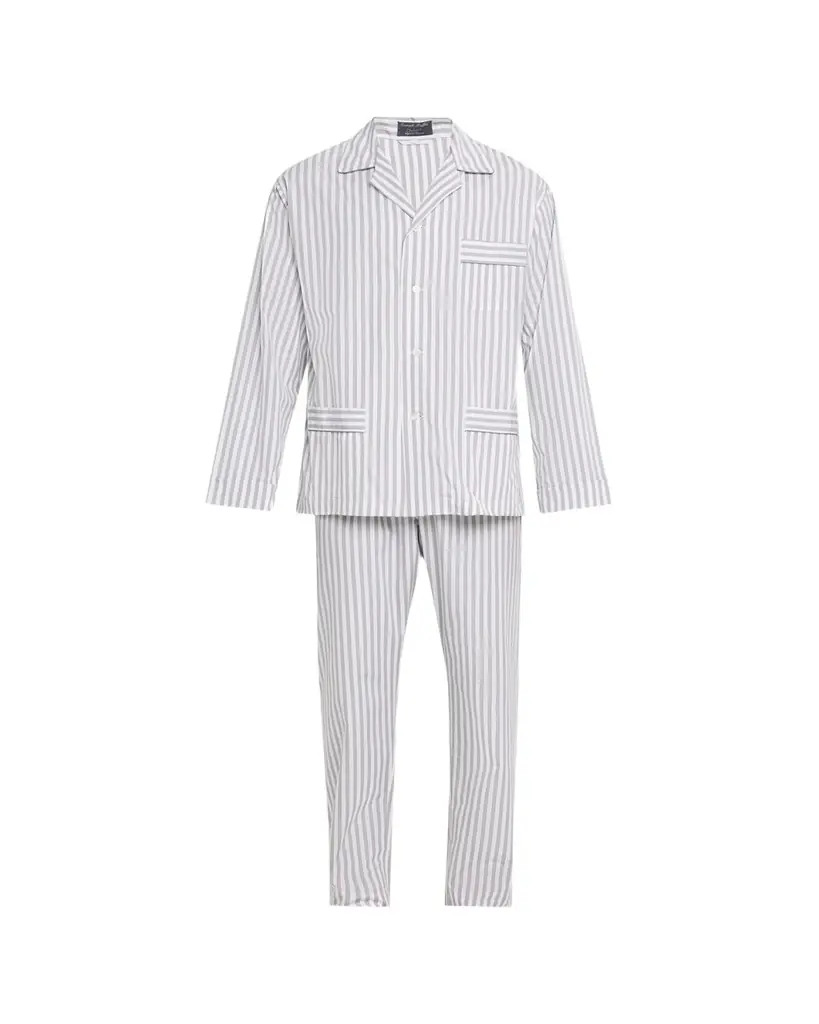 Emanuele Maffeis Men's Cotton Candy Stripe Long Pajama Set