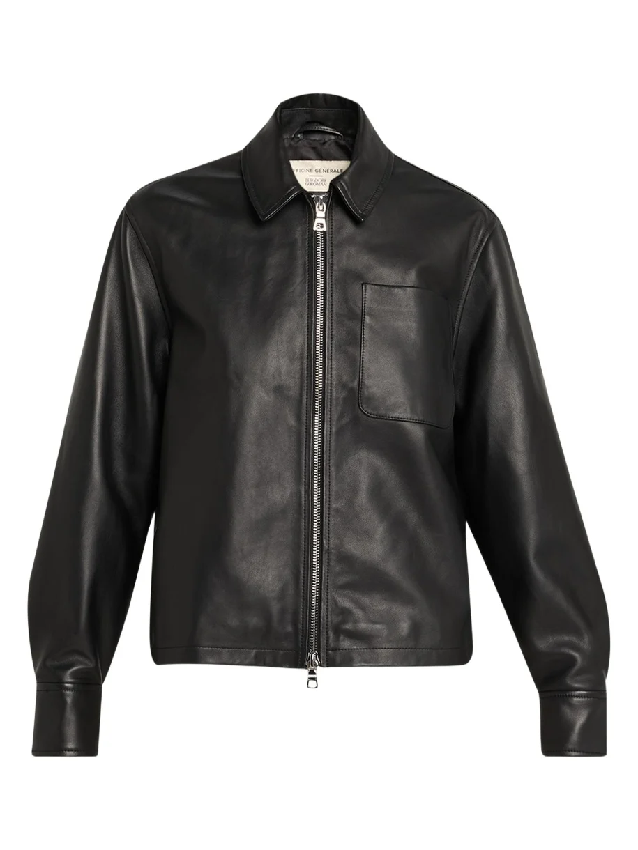 OFFICINE GÉNÉRALE Rhea Lambskin Leather Jacket