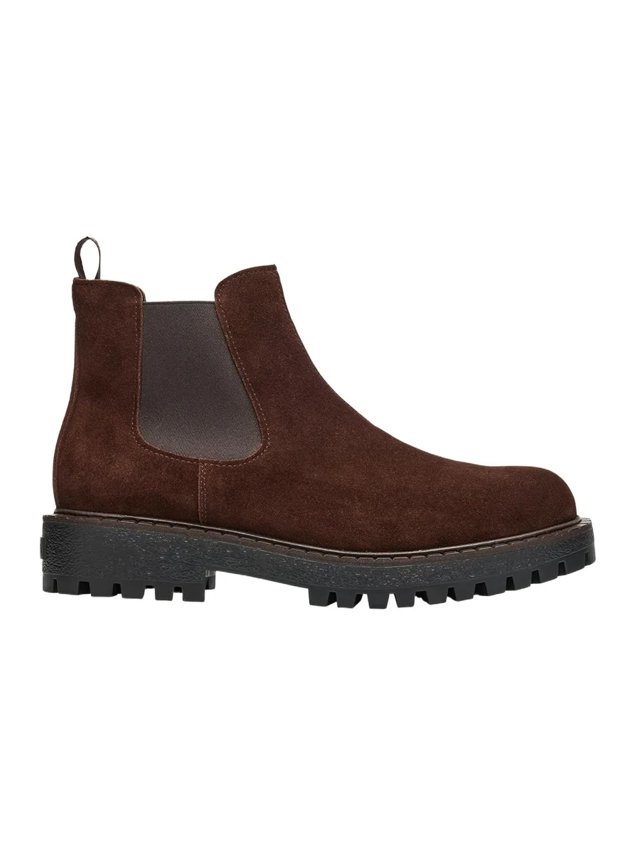 Men's Folder Suede Crepe Lug-Sole Chelsea Boots Men's Folder Suede Crepe Lug-Sole Chelsea Boots