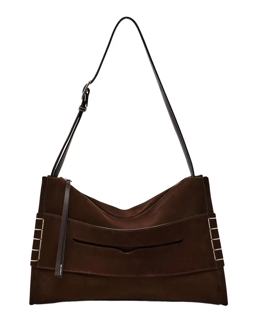 JW Anderson Calfskin Suede Loafer Messenger Bag | Image 1 JW Anderson Calfskin Suede Loafer Messenger Bag | Image 1