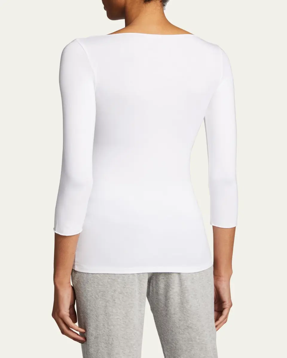 MAJESTIC FILATURES Soft-Touch Marrow-Edge Boat-Neck Top | Thumbnail 3