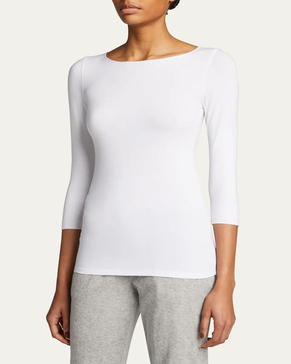MAJESTIC FILATURES Soft-Touch Marrow-Edge Boat-Neck Top | Thumbnail 4