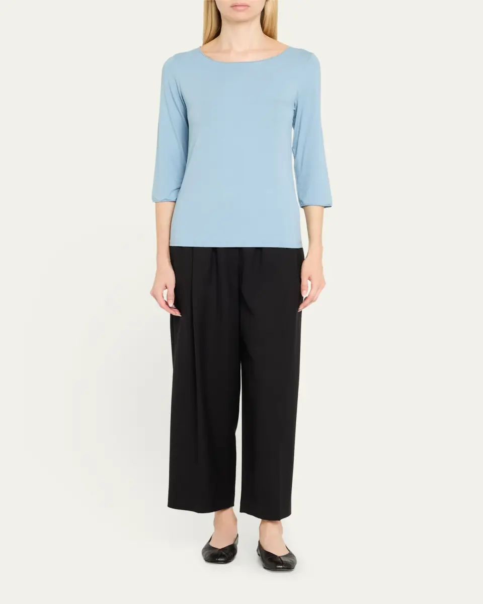 MAJESTIC FILATURES Soft-Touch Marrow-Edge Boat-Neck Top | Thumbnail 6