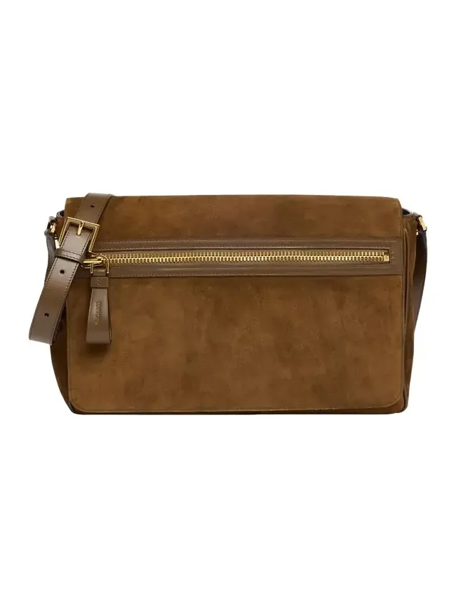 Men's Buckley Suede Large Flap Messenger Bag Men's Buckley Suede Large Flap Messenger Bag